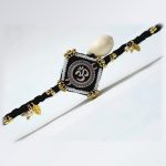 Panchmasi Rakhi for Pregnant Women (Mom to be), OM Design with Golden Coloured Beads, Black Colour Cord, Adjustable Size | Panchmasiyu | Panchmasi | Panchmasi Rakhi | Raxa Sutra | Raksha Sutraa - Image 2