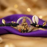 Panchmasi Rakhi for Pregnant Women (Mother to be), Lord Hanumanji with Golden Coloured Beads, Small Size, Black Cord, Adjustable Size | Panchmasiyu | Panchmasi - Image 2