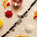 Panchmasi Rakhi for Pregnant Women (Mom to be), Mandadi with Silver Coloured Beads, Black Cord, Adjustable Size | Panchmasiyu | Panchmasi | Rakhdi | Bandhan | Raxa Sutra | - Image 3