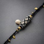 Panchmasi Rakhi for Pregnant Women (Mom to be), Moti with Golden Coloured Beads, Black Cord, Adjustable Size | Panchmasiyu | Panchmasi | Rakhdi | Bandhan | Raxa Sutra | - Image 2