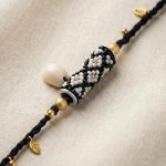 Panchmasi Rakhi for Pregnant Women (Mom to be), Moti with Golden Coloured Beads, Black Cord, Adjustable Size | Panchmasiyu | Panchmasi | Rakhdi | Bandhan | Raxa Sutra | - Image 7