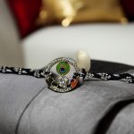 Panchmasi Rakhi for Pregnant Women, Baby feet Charms with Silver Coloured Beads, Black Cord, Adjustable Size | Panchmasiyu | Panchmasi - Image 2