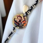 Panchmasi Rakhi for Pregnant Women, Yashoda and Bal krishna with Silver Coloured Beads, Black Cord, Adjustable Size | Panchmasiyu | Panchmasi - Image 2