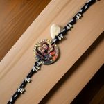 Panchmasi Rakhi for Pregnant Women, Yashoda and Bal krishna with Silver Coloured Beads, Black Cord, Adjustable Size | Panchmasiyu | Panchmasi - Image 6