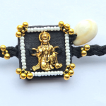 Panchmasi Rakhi for Pregnant Women, Lord Hanumanji with Golden Coloured Beads, Black Cord, Adjustable Size | Panchmasiyu | Panchmasi - Image 2