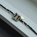 Panchmasi Rakhi for Pregnant Women, Lord Hanumanji with Golden Coloured Beads, Black Cord, Adjustable Size | Panchmasiyu | Panchmasi - Image 5