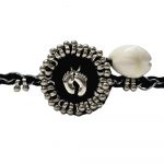 Panchmasi Rakhi for Pregnant Women (Mother to be), Baby Feet with Silver Coloured Beads, Black Colour Cord, Adjustable Size | Panchmasiyu | Panchmasi | Rakhdi | Bandhan | Raxa Sutra | Bracelet