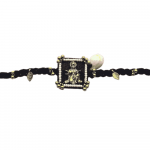 Panchmasi Rakhi for Pregnant Women, Lord Hanumanji with Golden Coloured Beads, Black Cord, Adjustable Size | Panchmasiyu | Panchmasi